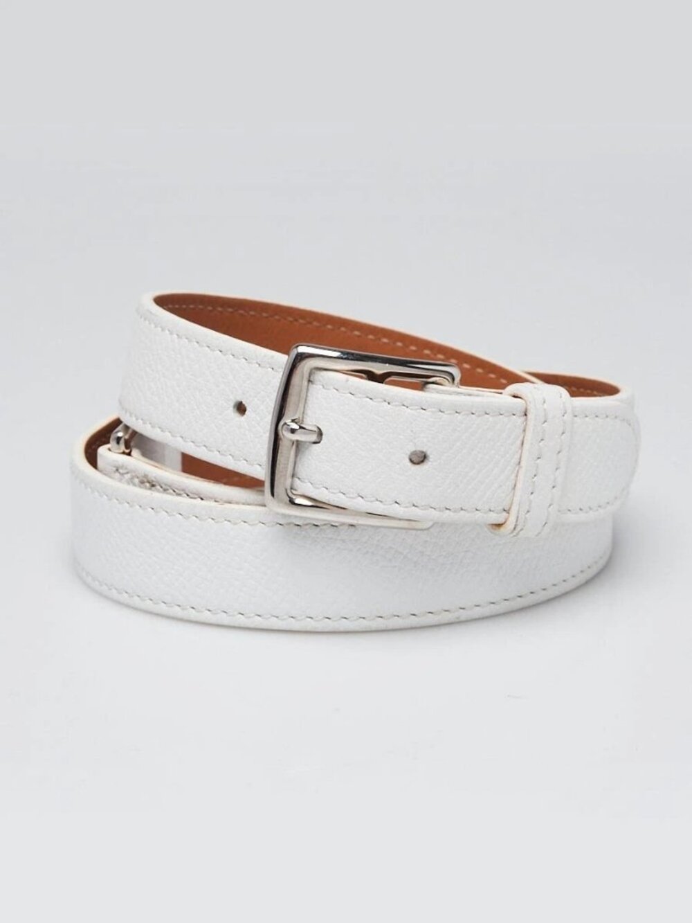 Hermes White/Gold Epsom/Swift Leather Mini Etriviere 4 Tours Leather Wrap